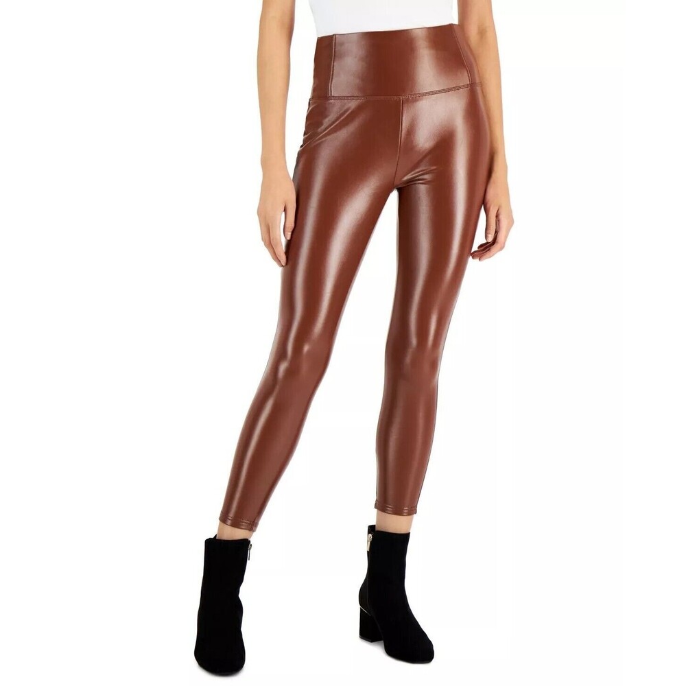 Tinsel Petite Brown Faux Leather Leggings - Women's Pants PM